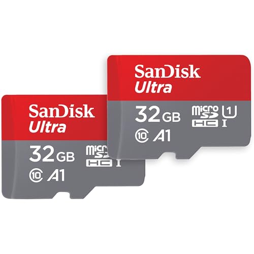 SanDisk 32GB (Pack of 2) Ultra microSDHC UHS-I Memory Card (2x32GB) with Adapter - SDSQUA4-032G-GN6MT [New Version]
