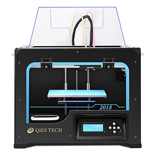 QIDI Technology Dual Extruder Desktop 3D Printer QIDI TECH I, Fully Metal Frame Structure, Acrylic Covers, with2 Free Filaments, Works with ABS,PLA