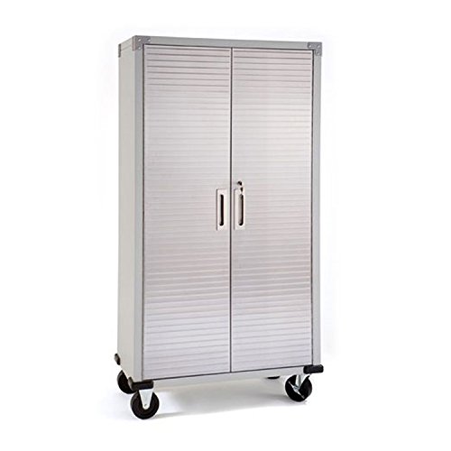 Seville Classics Full Door Rolling Storage Cabinet, 36' W x 18' D x 72' H, Granite