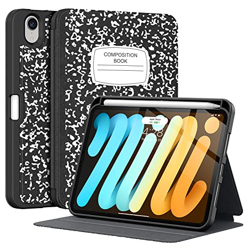 Supveco Case for iPad Mini 7 (A17 Pro) 2024/iPad Mini 6 2021 8.3 Inch with Pencil Holder-[Auto Wake/Sleep],Slim Protective Case with Soft TPU Back Cover for iPad Mini 7th/6th Generation(Book)