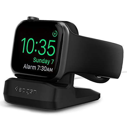Spigen for Apple Watch Charger, S350 Stand Compatible with Ultra 3/2/1 49mm, Series 11/10 46/42mm, 9/8/7 45/41mm, SE3/SE2/SE/6/5/4 44/40mm, 3/2/1 42/38mm with Non-Slip Stable Base - Black