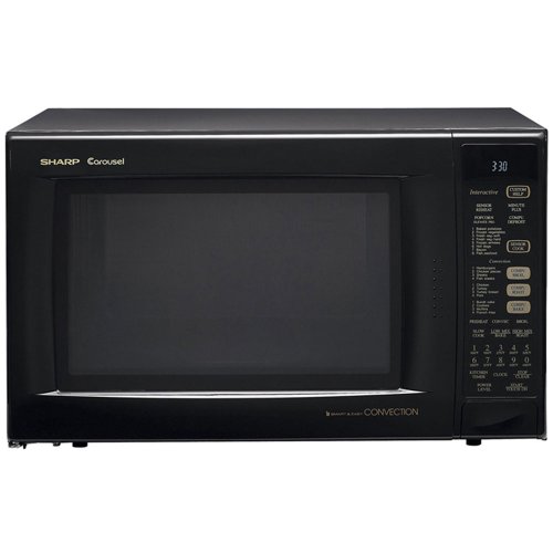 Sharp R-930AK 1-1/2-Cubic Feet 900-Watt Convection Microwave, Black