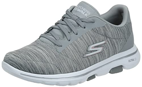Skechers Women's Go Walk 5 True Sneaker, Grey, 8.5 Wide
