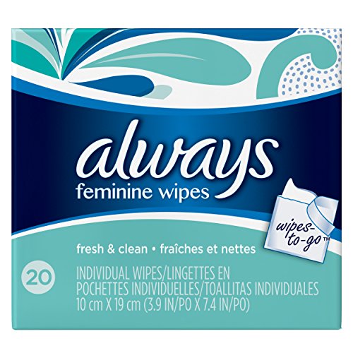 Always Lightly Scented Wipes-To-Go for Women, 20 count