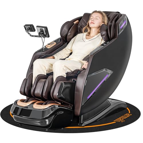 4D Massage Chairs Full Body,Zero Gravity SL-Track Shiatsu Massage Chair Recliner,Core Heating,20 Massage Techniques,Deep Yoga Stretch,Foot Rollers, Ai Voice,Touch Screen,Wireless Charging