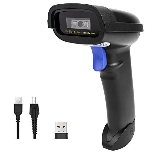 NETUM Bluetooth Barcode Scanner, Compatible with 2.4G Wireless & Bluetooth Function & Wired Connection, Connect Smart Phone, Tablet, PC, CCD Bar Code Reader Work with Windows, Mac,Android (NT-1228BC)