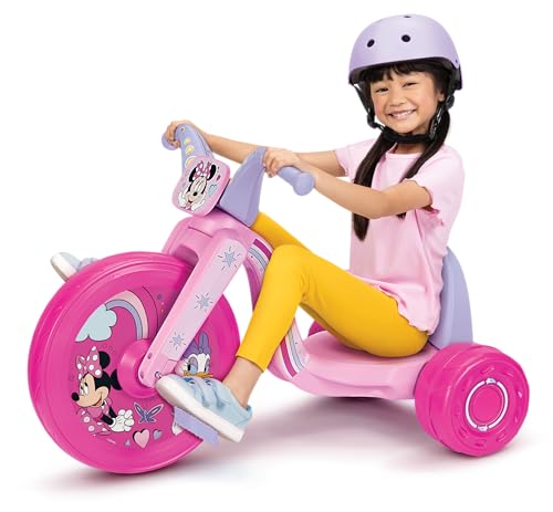 Minnie Mouse Ride-On 15' Fly Wheels Cruiser Tricycle Bike, Trike Has Built-in Light on Both Sides of Big Wheel, Ages 3-7, for Kids 41”-44” Tall - 70 lbs. Weight Limit15 Fly Wheel Ride On