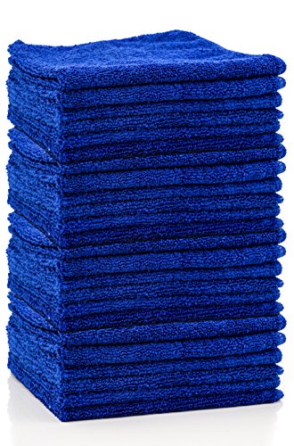 Dry Rite Premium Microfiber Cloth - Pack of 24 Best Cleaning Towels for Fine Auto Finishes, Chrome, Kitchen, Bath, TV, Great for Glass- Non Scratching, Use Wet/Dry- 16x16