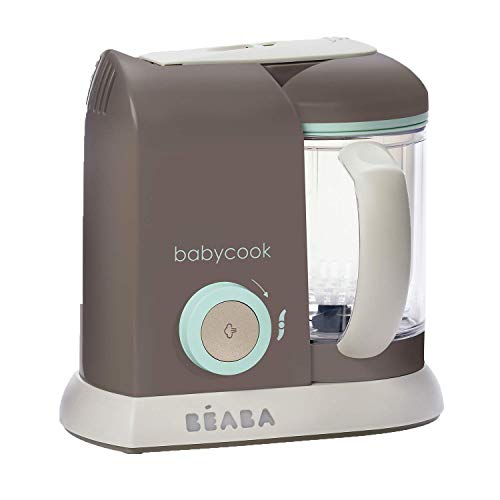BEABA Babycook Solo 4 in 1 Baby Food Maker, Baby Food Processor Steamer and Blender, 4.5 cups, Cook at Home, Dishwasher Safe, Latte Mint