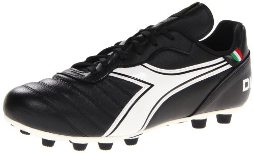 Diadora Soccer Men's Brasil Classic MD PU Soccer Cleat,Black/White,9.5 M US