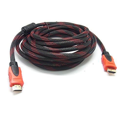 SIENOC 5M 15FT Mesh Black HDMI Gold Cable PS3 HDTV Blue-Ray Color Mesh Black