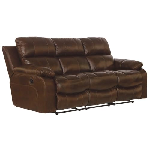 Jackson Furniture Catnapper Brown Power Leather Reclining Loveseat with Top Grain Leather, Pocketed Coil Support, and Cool Gel Memory Foam - Recliner Sofa for Home Theater