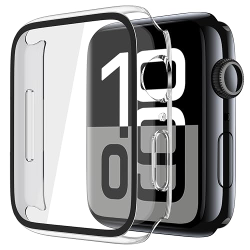 Misxi 2 Pack Tempered Glass Case Compatible for Apple Watch Series 11 (2025) Series 10 46mm, Hard PC Screen Protector Protection Ultra-Thin Lightweight Scratch-Resistant Cover for iWatch, Transparent