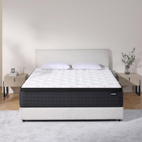 DEHIJU Queen Size Mattress, 10 Inch Hybrid Memory Foam Queen Mattress in a Box, Pressure Relief, Medium Firm, CertiPUR-US