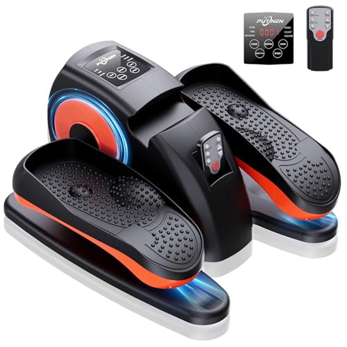 Under Desk Elliptical Machine, Electric Ellipse Leg Exerciser as Seen on Tv for Seniors with 12 Adjustable, Portable Quiet Elliptical Machine, Seated Pedal Exerciser with Remote Control (Orange)