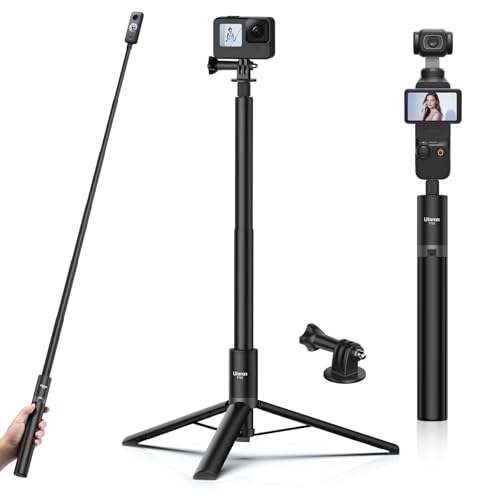 59in Invisible Selfie Stick Tripod for Insta360 X5/X4/X3/ONE X2/GO 3s/DJI Osmo 360, ULANZI TT52 Extension Pole Adjustable Waterproof Handle Grip for GoPro, DJI Osmo Pocket 3 Action 5 Pro/4