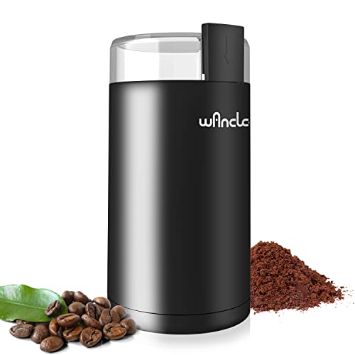Wancle Electric Coffee Grinder, Spice Grinder, One Touch Coffee Mill for Beans, Spices and More, with Clean Brush Black