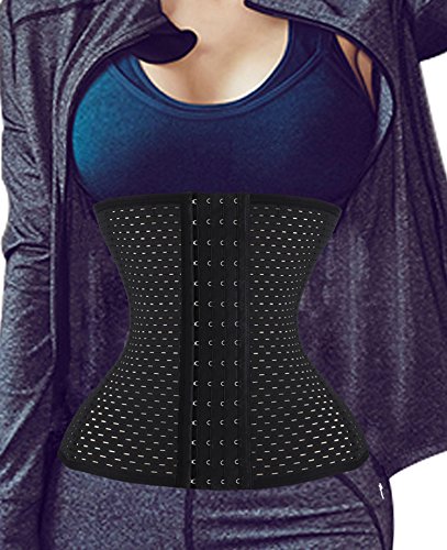 LODAY Waist Trainer, Corset Cincher Body Slimmer Shaper Tummy Control for Women Black (L(3-5 day delivery), BLACK)