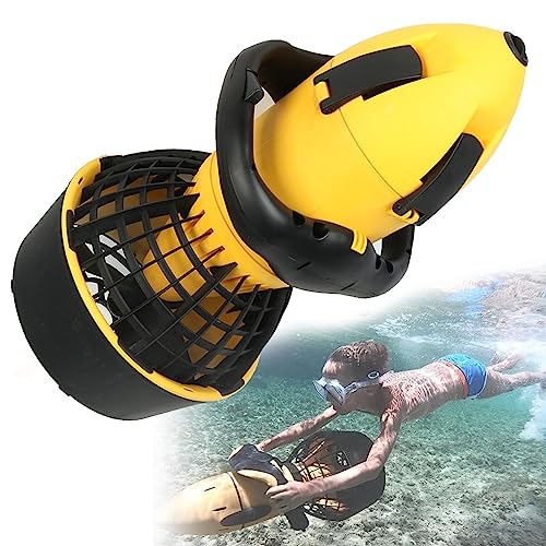 KJLYLPP Underwater Sea Scooter Scuba Diving Swimming Boosters for Adults Explorer, Lead-Acid Batteries Lake Ocean Pool Under Water Scooter with Dual Speed Underwater (500W)