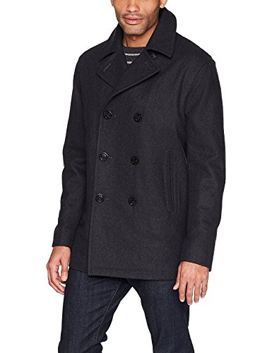 Nautica Men's Double Breasted Wool Peacoat, Carbon, Medium