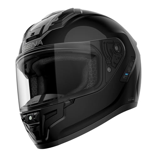 Sena Phantom ANC Full Face Smart Motorcycle Helmet with Integrated Communications Featuring Active Noise Control (Gloss Black, S)