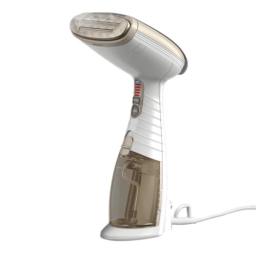 Conair Handheld Garment Steamer for Clothes, Turbo ExtremeSteam 1875W Fabric Steamer, Portable Handheld Design, Strong Penetrating Steam, White/Champagne