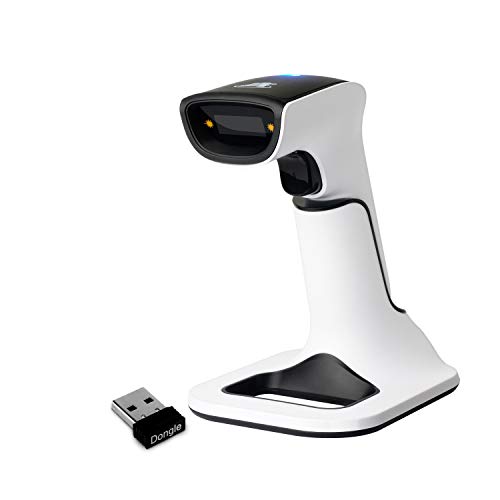 ScanAvenger Wireless Portable 1D&2D with Stand Bluetooth Barcode Scanner: 3-in-1 Handheld Scanner, Rechargeable Battery for Inventory - USB Bar Code/QR Reader (1D&2D with Next Gen Stand)