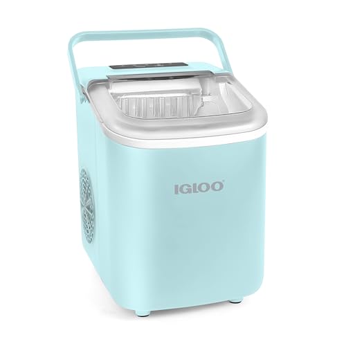 Igloo Automatic Self-Cleaning Portable Electric Countertop Ice Maker Machine with Handle, 26 Pounds in 24 Hours, 9 Ice Cubes Ready in 7 Minutes, with Ice Scoop and Basket