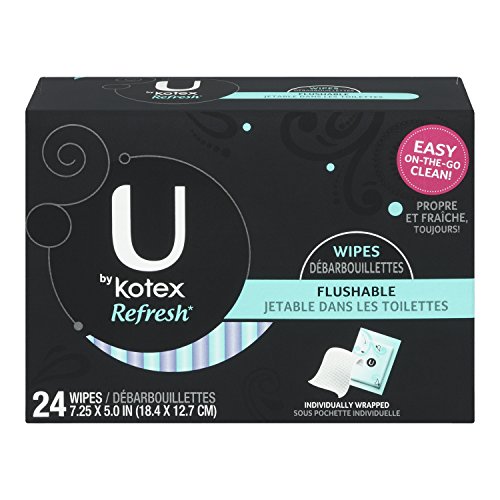 Kotex Refresh Flushable Moist Wipes, 24 Count