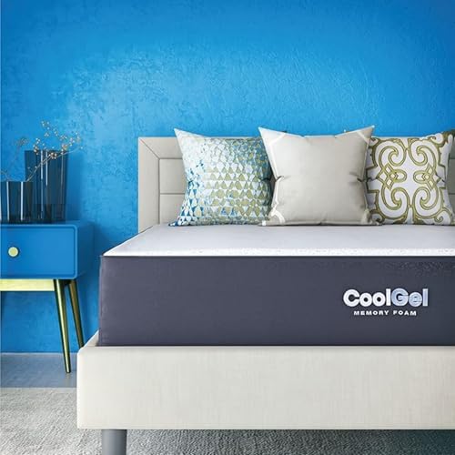 Cool Gel 10 Inch Queen Memory Foam Mattress Medium Firm, Memory Foam Mattress Queen Size Cooling, Made in the USA, 10' Depth with Pressure Relief, CertiPUR-US Certified No Fiberglass, CoolGel Bed