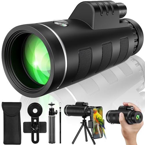 40x60 HD Monocular Telescope with Smartphone Adapter,High Power Portable Telescope for Bird Watching, Hiking, Camping, Travel & Outdoor Adventures