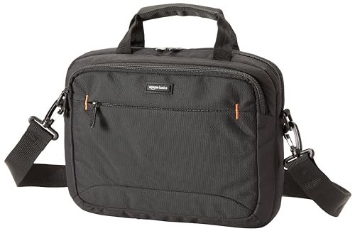 Amazon Basics Laptop Carrying Case with Shoulder Strap and Handle, Large Capacity, 15.6 in, Black
