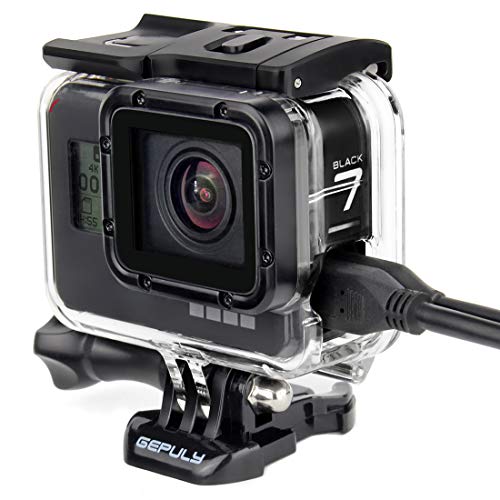 GEPULY Skeleton Housing Case for Hero 2018/7/6/5 Black - GoPro Side Open Case USB Pass Through for Long-Time Recording/Live Streaming