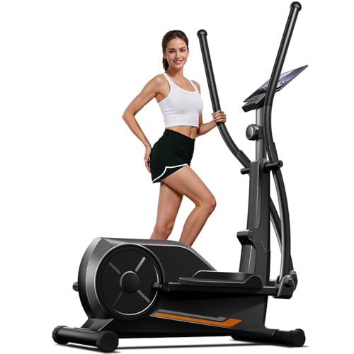 CURSOR FITNESS Elliptical Machine for Home, Elliptical Exercise Machine Elliptical Training Machines with 8 Levels Resistance, Silent Magnetic Elliptical Trainer with 12' Stride and LCD Monitor
