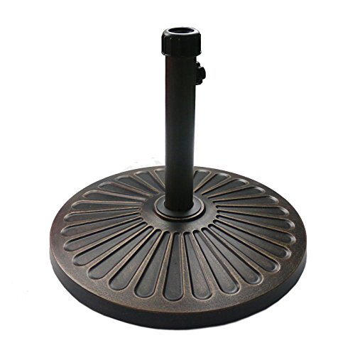 Sunnyglade 18' 30.2-lbs Heavy Duty Round Antiqued Umbrella Base for Patio, Outdoor - Bronze