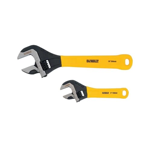 Dewalt DWHT75497 2 Pc. Dip Grip Adjustable Wrench, Yellow