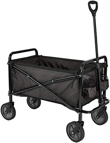 Amazon Basics Collapsible Folding Heavy Duty Utility Wagon for Outdoor Sports, 265 pounds Weight Capacity, Camping, Garden, and Shopping, 27.6 x 40.9 x 20 inches, Black