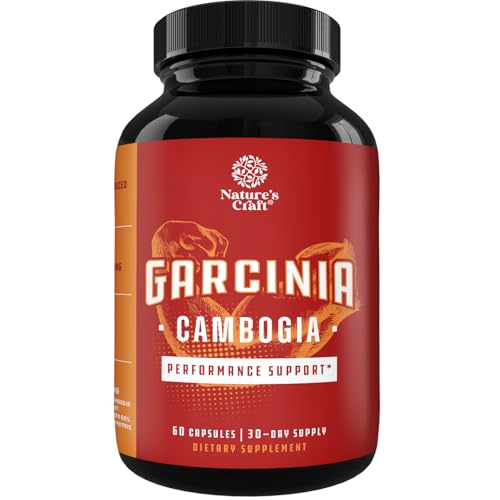 Strong Garcinia Cambogia Extract Capsules with 60% HCA - Non-Stimulant Garcinia Cambogia Weight Loss Supplement with Hydroxycitric Acid & Chromium for Balance, Energy & Metabolism Support - 60 Count