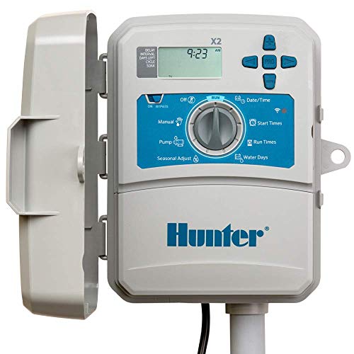 Hunter Hydrawise X2 8 Zone Sprinkler Controller, Outdoor Irrigation Timer for Lawn and Garden, Weather Based Scheduling, Cycle and Soak, Smart Controller Ready with Optional WiFi Module