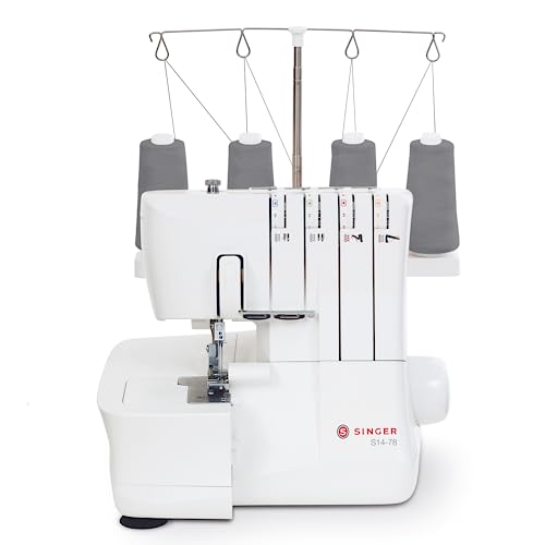SINGER S14-78 Serger with Accessory Kit | Overlock Machine with 2-3-4 Stitch Capability, 1200 Stitches/Minute, Differential Feed, LED Light & Free Arm, White