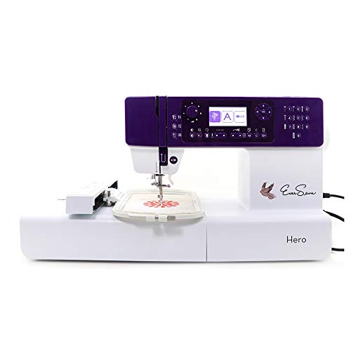 EverSewn Hero - 400-Stitch Computerized Sewing Machine, Sewing or Embroidery: Embroidery Module & USB port, Compact & Lightweight