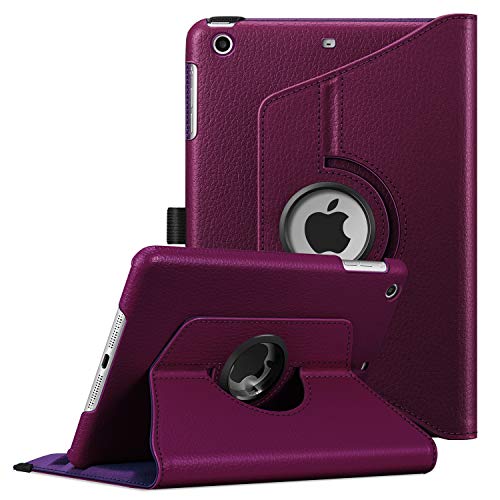 Fintie Purple iPad Mini 3/2/1 Case - 360 Rotating Stand - Auto Sleep/Wake - Shockproof - Everyday Use, Travel, Protective Case