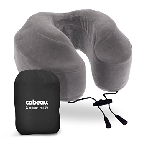 Cabeau Evolution Memory Foam Travel Pillow - The Best Neck Pillow with 360 Head & Neck Support - Grey