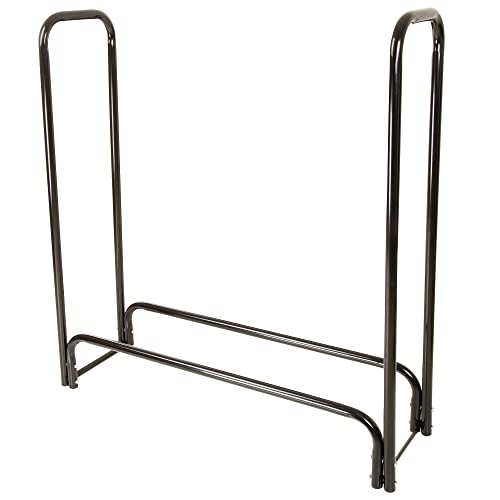 Pure Garden 4ft Firewood Rack Outdoor Wood Rack Log Holder - Heavy Duty Tubular Steel Fire Wood Racks Outdoor or Indoor Log Storage - Hardwood Pile Stacker Organizer for Patio Kindling and Logs