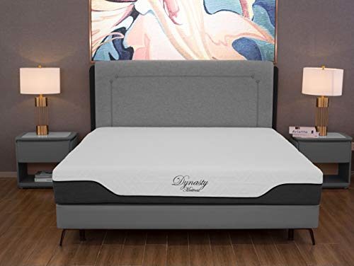 DynastyMattress Queen Mattress CoolBreeze 12 Inch Essential Gel Infused Memory Foam Bed Medium Firm Queen Size 60x80 (USA Made)