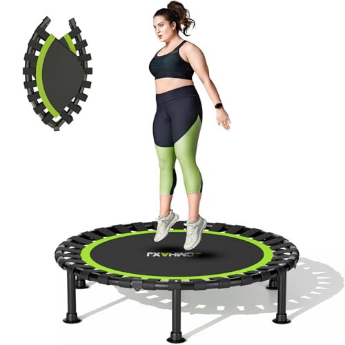 ZCMHAXJ Foldable Mini Trampoline, 40'/48' Rebounder Trampoline for Adults & Kids, 440lbs Capacity Indoor Fitness Workout Exercise Equipment