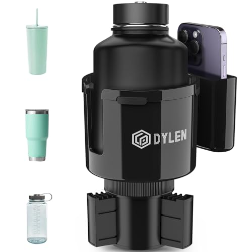 DYLEN Car Cup Holder Expander, Cup Holder Extender Adapter for Car with Expandable Base, Fits Yeti 20/26/30/46oz, Hydroflask 32/40oz, Large Water Bottles in 2.8'-4.2' (16-46oz)