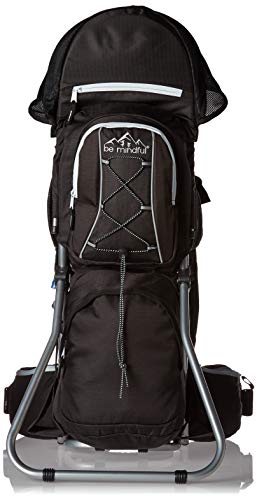 Be Mindful On The Go | Baby Backpack Carrier for Hiking with Kids | Toddler Carrier for Kids and Hiking with Baby | All Black Backpack Carrier for a Baby or Toddler