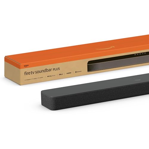 Amazon Fire TV Soundbar Plus (newest model) with built-in subwoofer, 3.1 channel, Dolby Atmos, clear dialogue