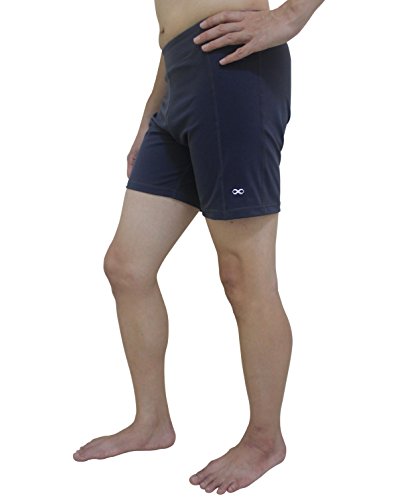 YogaAddict Men Yoga Stretchable Short Pant, Quick Dry, Ideal for Any Yoga Style and Pilates, Premium Quality, Grey - Size M